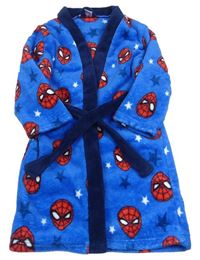 Modrý chlpatý župan so Spidermanem Marvel