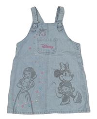 Světlemodré riflové šaty s Minnie a Sněhurkou Primark
