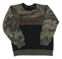 Čierno-sivá mikina s army vzorom a logom Bench