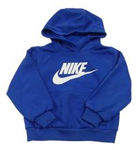 Modrá mikina s logem a kapucí Nike