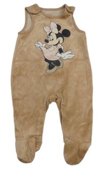 Hnědé sametové dupačky s Minnie C&A