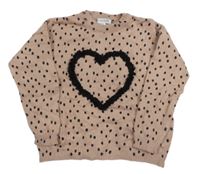 Staroružový bodkovaná ý sveter so srdcem zn. Primark