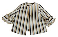 B9lo-černo-horčicový pruhovaný podšitý kabátek River Island