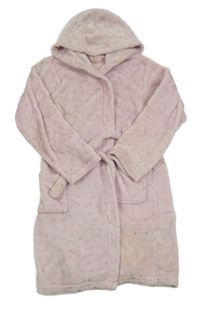 Růžový chlupatý župan s hvězdami a kapucí Matalan