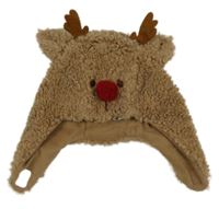 Hnedá huňatá čepice - sob F&F