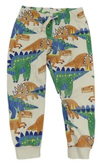 Světlebéžové tepláky s dinosaury H&M