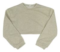 Svetlosivá melírovaná crop mikina