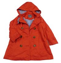 Červený plátenný jarný kabát s kapucňou JBC