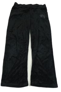 Čierne zamatové tepláky s korunkou Alive