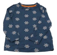 Tmavomodré kvetované tričko TCM