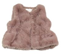 Staroružová kožušinová podšitá vesta Matalan