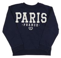 Tmavomodrá mikina s nápisom H&M