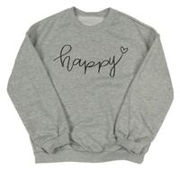 Sivá melírovaná mikina s nápisom so srdcem