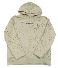 Béžová skvrnitá mikina s nápisem a kapucí Garcia