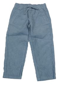 Modrošedé manšestrové relaxed kalhoty H&M