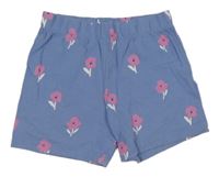 Modré kvetované bavlnené kraťasy George