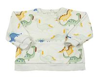 Biela mikina s dinosaurami