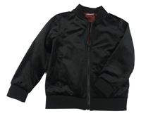 Černá sametová podšitá bunda