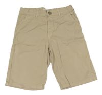 Béžové plátěné chino kraťasy Zara