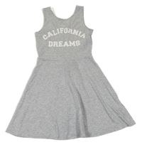 Sivé melírované šaty s nápisom H&M