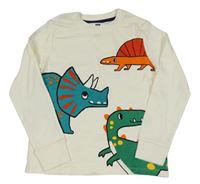 Smetanové pyžamové triko s dinosaury F&F