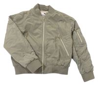 Zelenošedý šusťákový zateplený bomber F&F