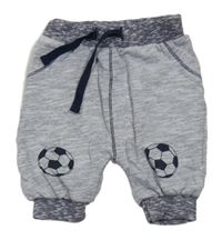Sivé melírované tepláky s futbalovymi loptami Topomini