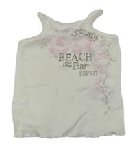 Biely crop top s nápisom Esprit