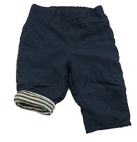 Tmavomodré šusťákové podšité kalhoty Topolino