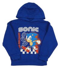 Safírová mikina se Sonicem a kapucí 