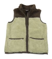 Béžovo-hnedá chlpatá podšitá vesta Tu