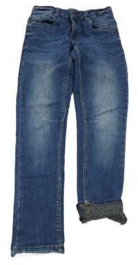 Tmavomodré teplákové skinny rifle 