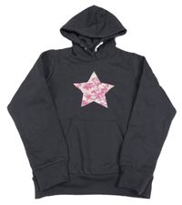 Tmavosivá mikina s hviezdou a kapucňou