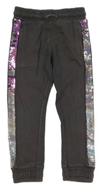 Tmavošedé tepláky s pruhem z flitrů Nutmeg