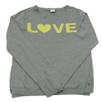 Sivý ľahký sveter s nápisom S. Oliver