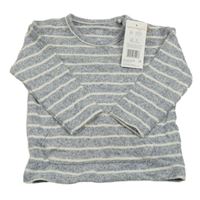 Nové - modro-biely pruhovaný ľahký sveter F&F