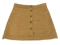 Hnedá semišová sukňa s gombíkmi H&M