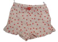Světlerůžové květované kraťasy 