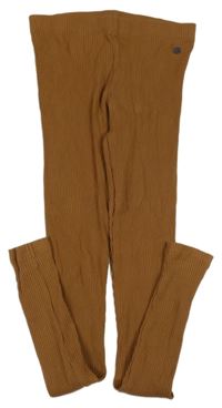 Hnědé žebrované legíny 