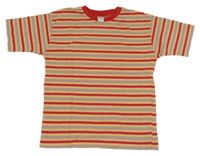 Červeno-oranžové pruhované tričko TCM