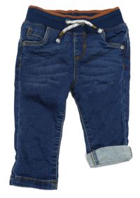 Tmavomodré skinny rifle s úpletovým pasem F&F