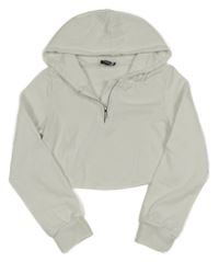 Biela crop mikina s kapucňou New Look