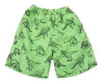 Zelené plážové kraťasy s dinosaurami