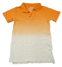 Oranžovo-krémové ombré polo tričko Matalan