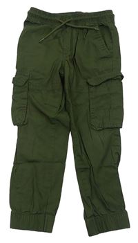 Khaki army plátěné cuff kalhoty Matalan