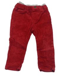 Červené manšestráky s úpletovým pasem H&M