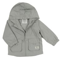 Svetlosivá šušťáková zateplená bunda s kapucňou F&F