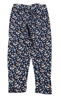 Tmavomodré kvetované legíny Matalan