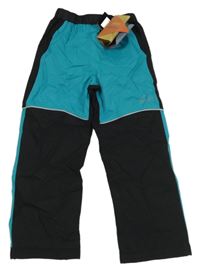 Čierno-modrozelené šušťákové outdoorové nohavice zn. Normani