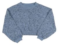 Modrá kvetovaná crop mikina Creeks